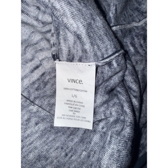 Vince Blue Grey Striped Cotton Tank Maxi Dress Large Sleeveless Scoop Neck L - Picture 5 of 5